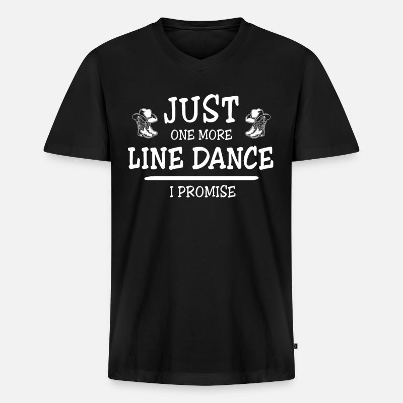 Line Dancing Line Dance - Männer Premium Bio T-Shirt mit V-Ausschnitt - Schwarz