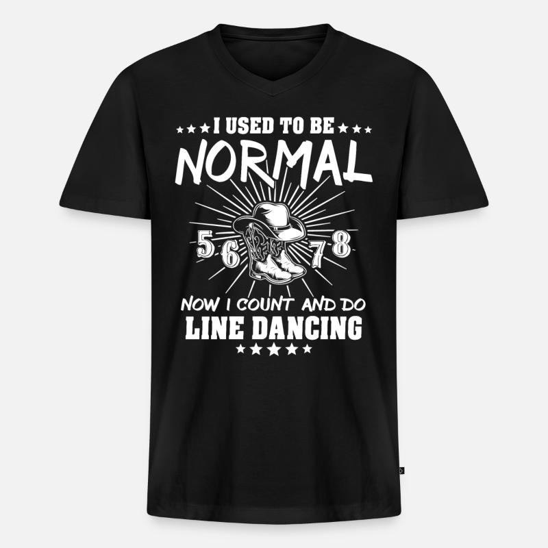 Line Dancing Line Dance - Männer Premium Bio T-Shirt mit V-Ausschnitt - Schwarz