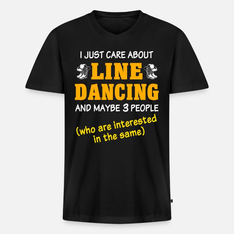 Line Dancing Sprüche - Männer Premium Bio T-Shirt mit V-Ausschnitt - Schwarz