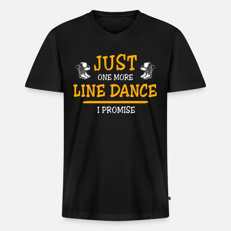 Line Dancing Perfect - Männer Premium Bio T-Shirt mit V-Ausschnitt - Schwarz