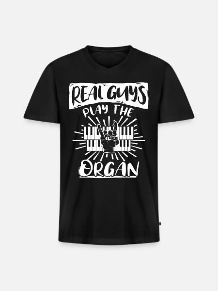 Orgelspieler Organist - Männer Premium Bio T-Shirt mit V-Ausschnitt - Schwarz