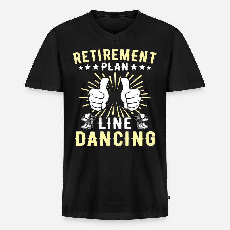 Line Dancer Line Dancing - Männer Premium Bio T-Shirt mit V-Ausschnitt - Schwarz