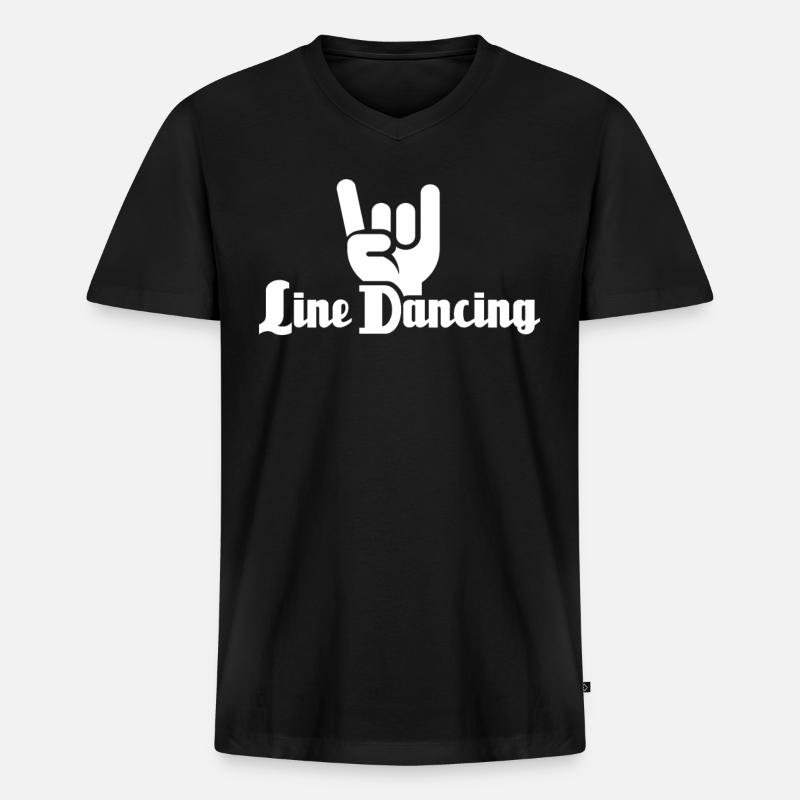 Line Dancing Line Dance - Männer Premium Bio T-Shirt mit V-Ausschnitt - Schwarz