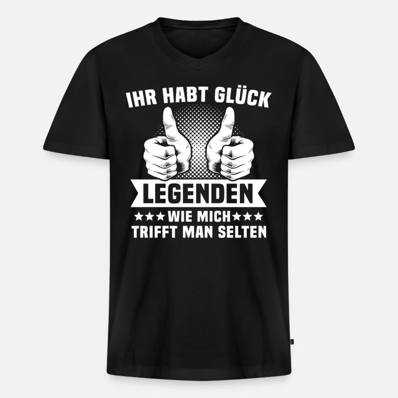 Legende Legenden - Männer Premium Bio T-Shirt mit V-Ausschnitt - Schwarz