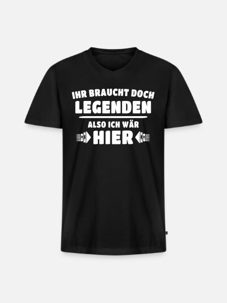 Legenden Geschenk Legende - Männer Premium Bio T-Shirt mit V-Ausschnitt - Schwarz