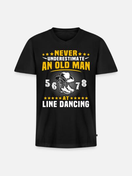 Underestimate Line Dance Man - Men's Premium Organic T-shirt with V-neck - black
