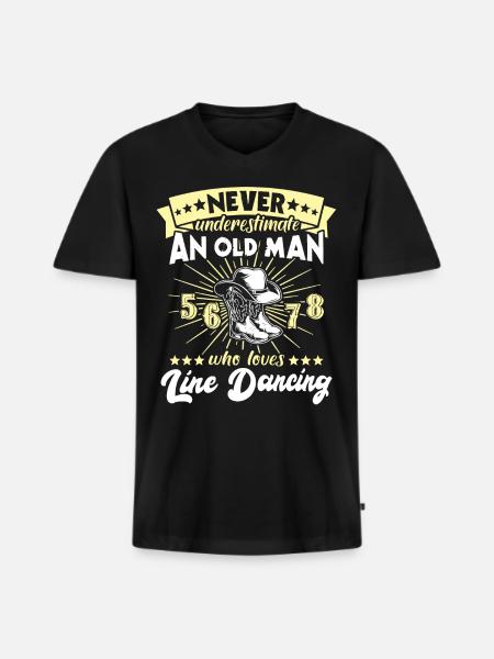 Underestimated Line Dance Man - Men's Premium Organic T-shirt with V-neck - black