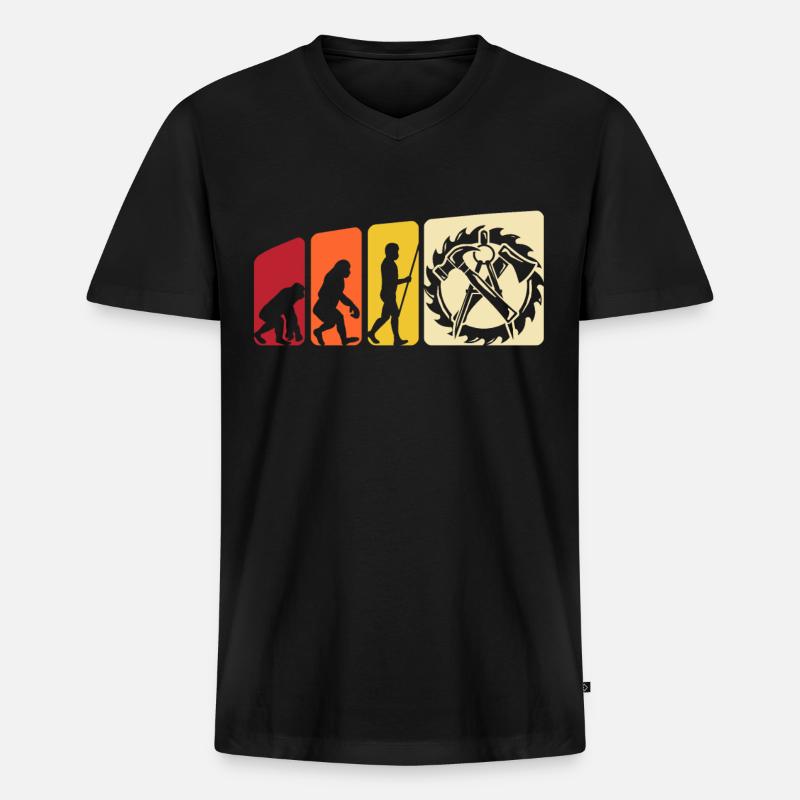 Charpentier Zimmermann Evolution - T-shirt encolure en V Premium bio Homme - noir