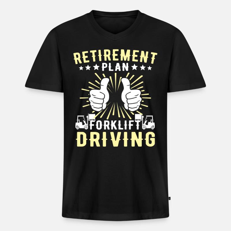 Staplerfahrer Gabelstapler Stapler - Männer Premium Bio T-Shirt mit V-Ausschnitt - Schwarz