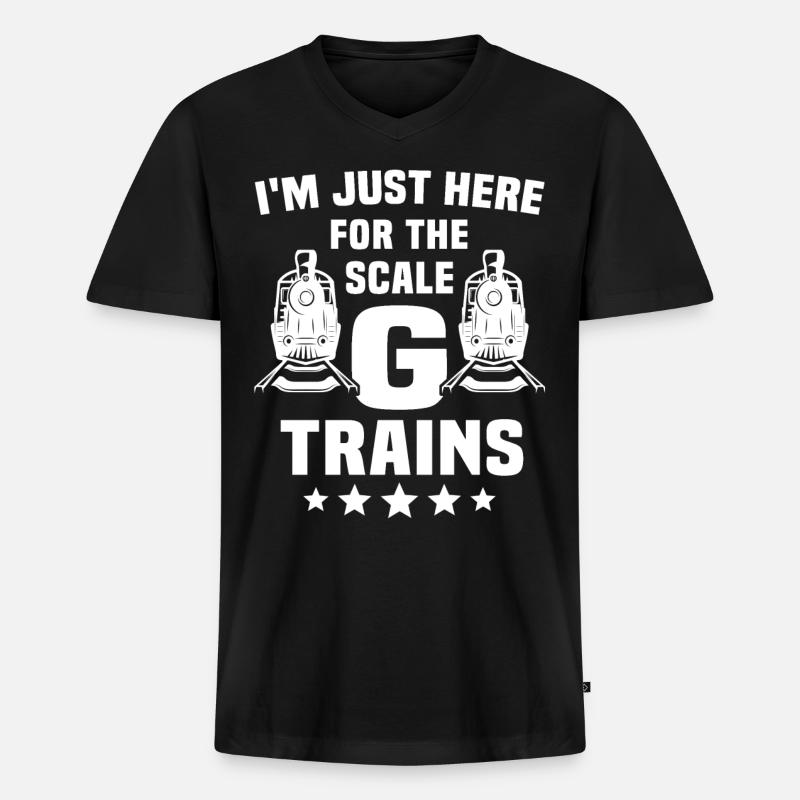 Gartenbahn Spur G Modellbahn - Männer Premium Bio T-Shirt mit V-Ausschnitt - Schwarz