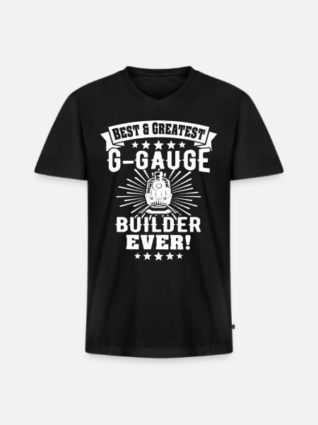 Gartenbahn Modellbahn Spur G - Männer Premium Bio T-Shirt mit V-Ausschnitt - Schwarz