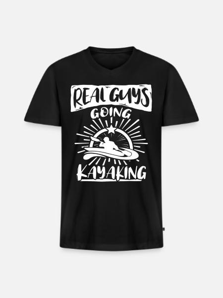 Kayaker Kayaking - Men's Premium Organic T-shirt with V-neck - black
