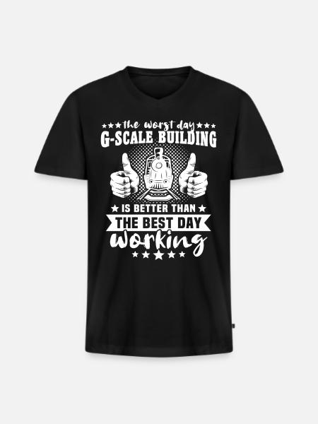 Gartenbahn Spur G Modelleisenbahn - Männer Premium Bio T-Shirt mit V-Ausschnitt - Schwarz