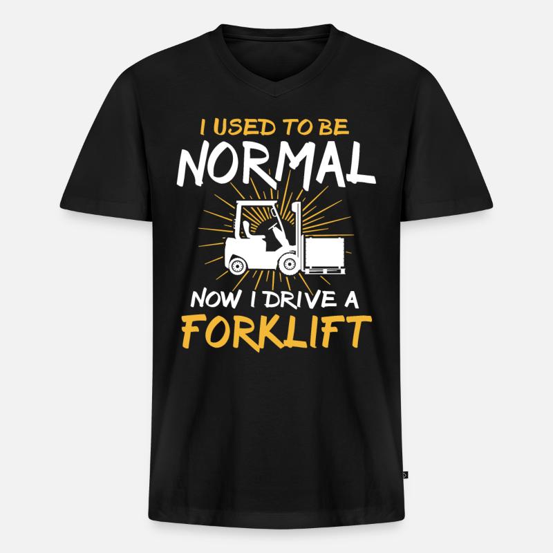 Gabelstapler Staplerfahrer - Männer Premium Bio T-Shirt mit V-Ausschnitt - Schwarz