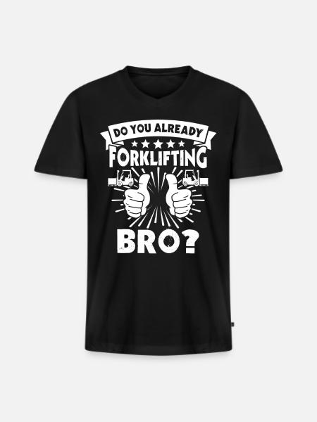 Stapler Staplerfahrer - Männer Premium Bio T-Shirt mit V-Ausschnitt - Schwarz