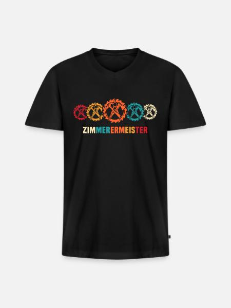 Zimmermann Zimmerleute Zimmerer - Männer Premium Bio T-Shirt mit V-Ausschnitt - Schwarz