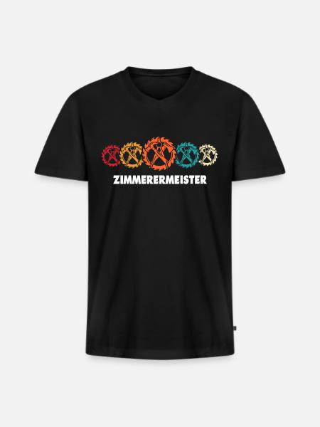 Zimmermann Zimmerleute Zimmerer - Männer Premium Bio T-Shirt mit V-Ausschnitt - Schwarz