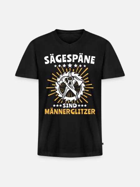 Zimmermann Zimmerleute Zimmerer - Männer Premium Bio T-Shirt mit V-Ausschnitt - Schwarz