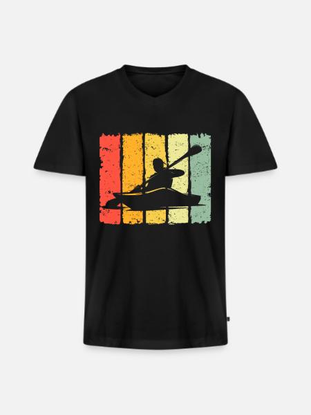 Kayaking Kayak - Men's Premium Organic T-shirt with V-neck - black
