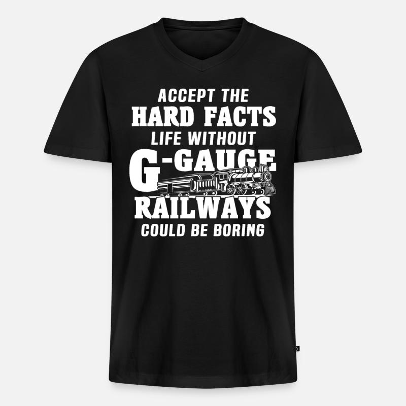 Spur G Modelleisenbahn Gartenbahn - Männer Premium Bio T-Shirt mit V-Ausschnitt - Schwarz