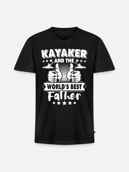 Kayakfahrer Papa Kayaker - T-shirt encolure en V Premium bio Homme - noir