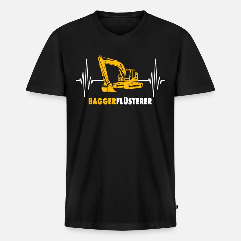 Baggerfahrer EGK Baggerführer - Männer Premium Bio T-Shirt mit V-Ausschnitt - Schwarz