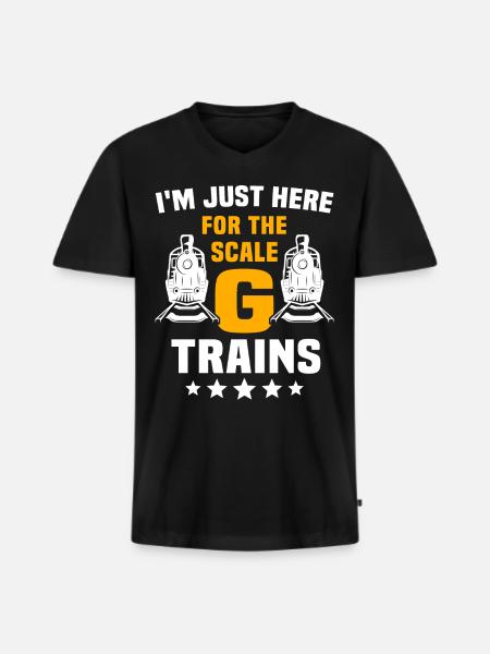 Gartenbahn Modelleisenbahn - Männer Premium Bio T-Shirt mit V-Ausschnitt - Schwarz