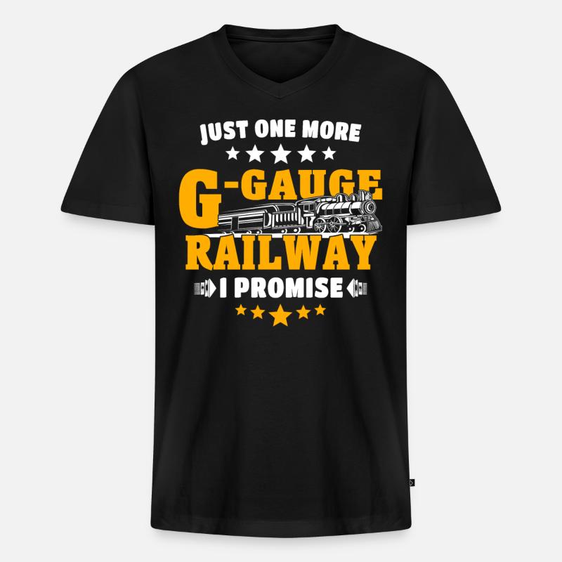 Garteneisenbahn Modelleisenbahn Spur G - Männer Premium Bio T-Shirt mit V-Ausschnitt - Schwarz