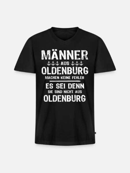 Oldenburg Sprüche Oldenburger Spruch - Männer Premium Bio T-Shirt mit V-Ausschnitt - Schwarz