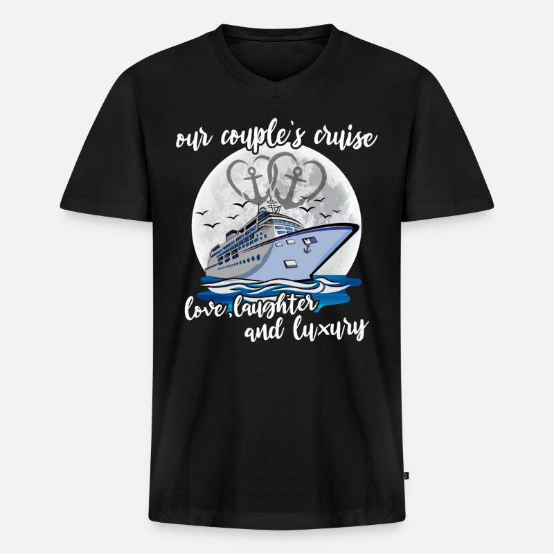 Kreuzfahrt Ehepaar - Männer Premium Bio T-Shirt mit V-Ausschnitt - Schwarz