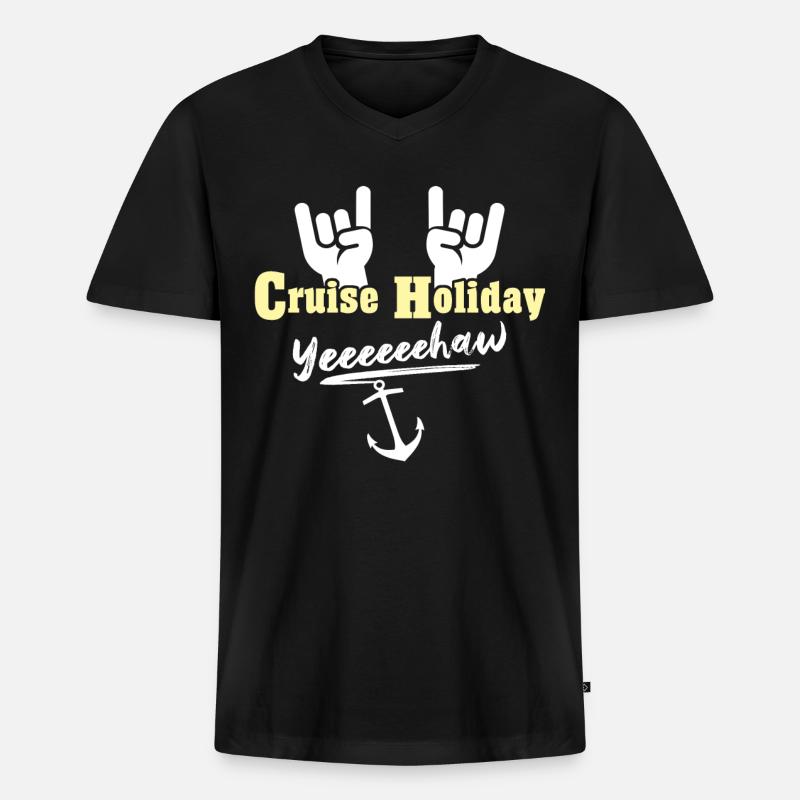 Kreuzfahrtschiff Kreuzfahrt - Männer Premium Bio T-Shirt mit V-Ausschnitt - Schwarz
