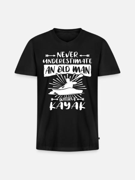 Kayak Kayaking - Men's Premium Organic T-shirt with V-neck - black