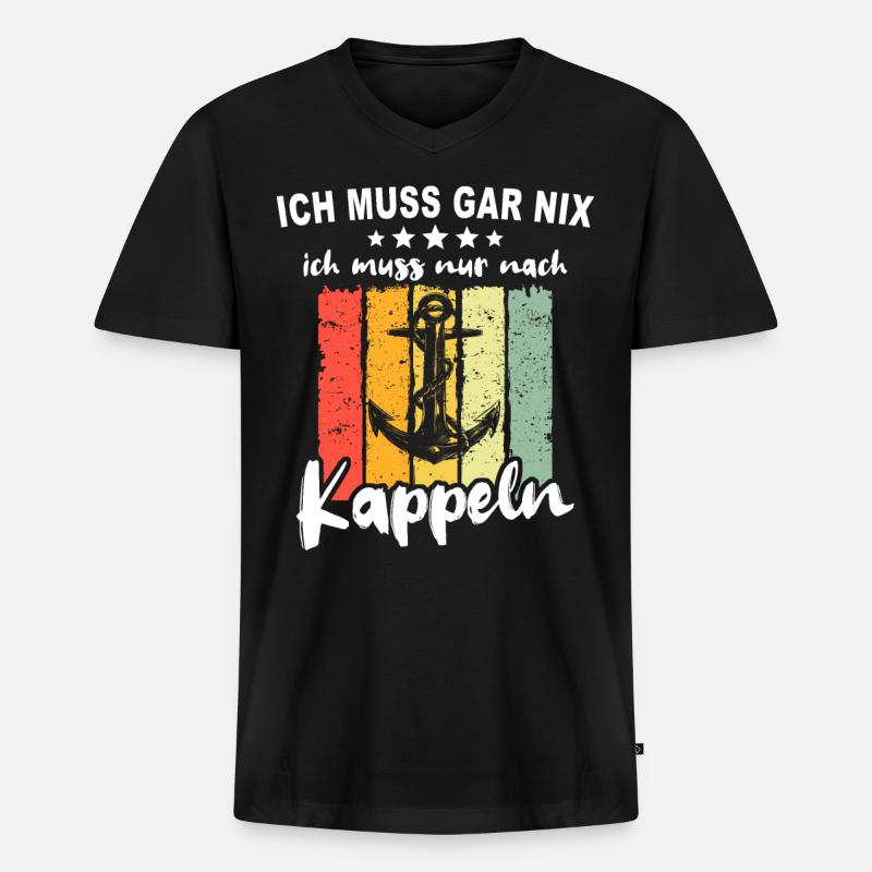 Kappeln Kappelner - Männer Premium Bio T-Shirt mit V-Ausschnitt - Schwarz