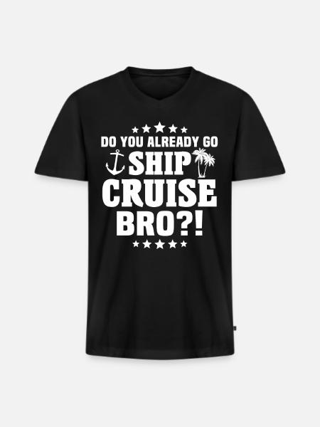 Croisière Croisière Vacances - T-shirt encolure en V Premium bio Homme - noir