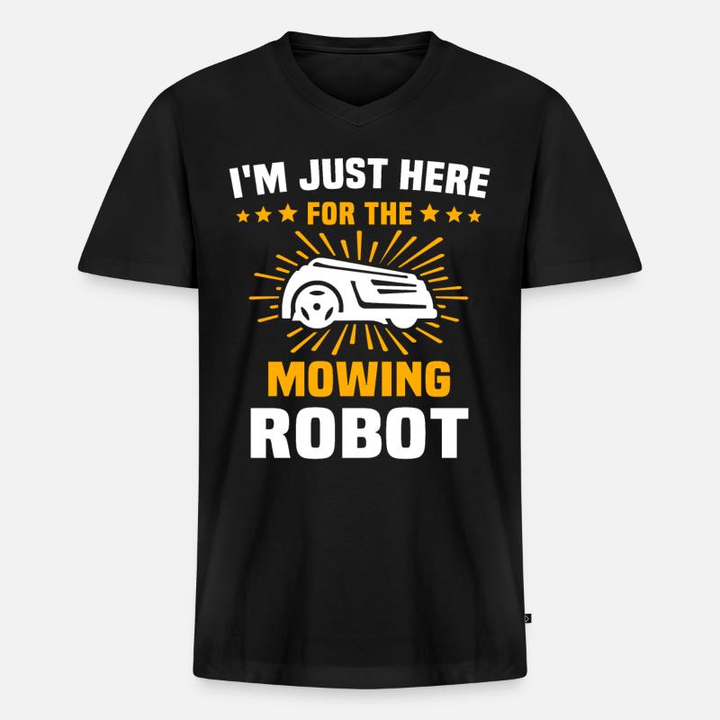 Rasenmähroboter Mähroboter - Männer Premium Bio T-Shirt mit V-Ausschnitt - Schwarz