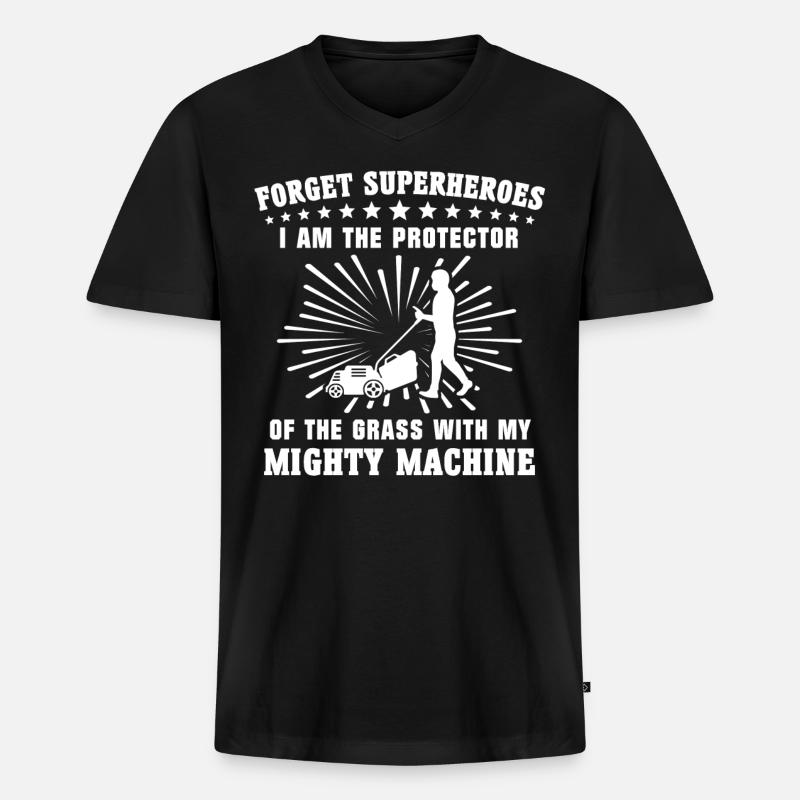 Rasenmäher - Männer Premium Bio T-Shirt mit V-Ausschnitt - Schwarz