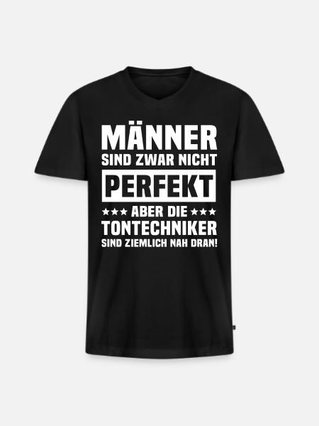 Tontechniker - Männer Premium Bio T-Shirt mit V-Ausschnitt - Schwarz