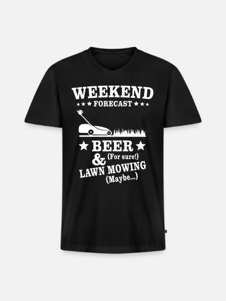 Lawn mower sayings - Men's Premium Organic T-shirt with V-neck - black