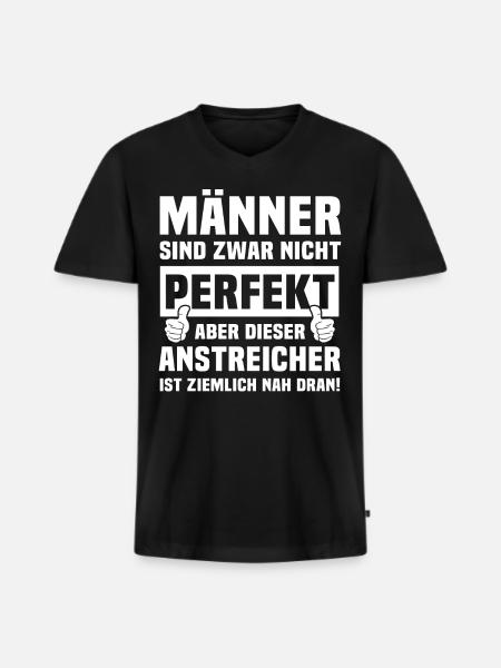 Anstreicher - Männer Premium Bio T-Shirt mit V-Ausschnitt - Schwarz