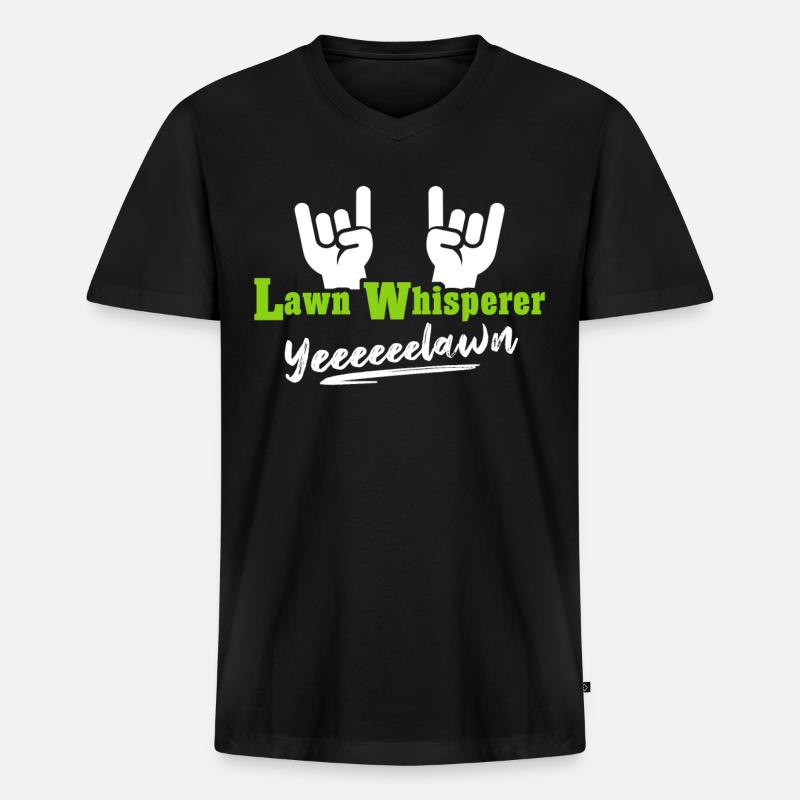 Rasenmäher - Männer Premium Bio T-Shirt mit V-Ausschnitt - Schwarz