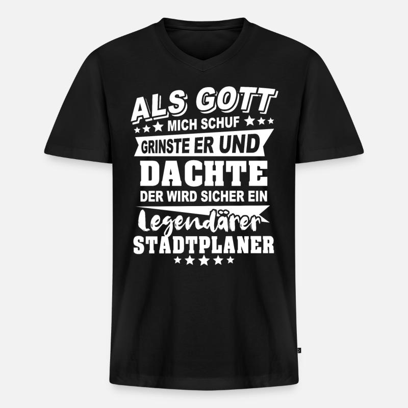Stadtplaner - Männer Premium Bio T-Shirt mit V-Ausschnitt - Schwarz