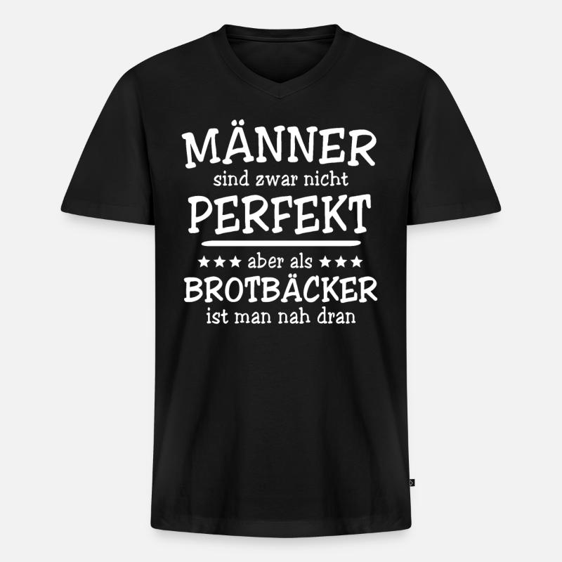 Brotbäcker Männer - Männer Premium Bio T-Shirt mit V-Ausschnitt - Schwarz