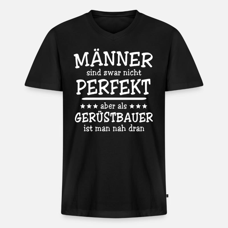 Gerüstbauer Männer - Männer Premium Bio T-Shirt mit V-Ausschnitt - Schwarz