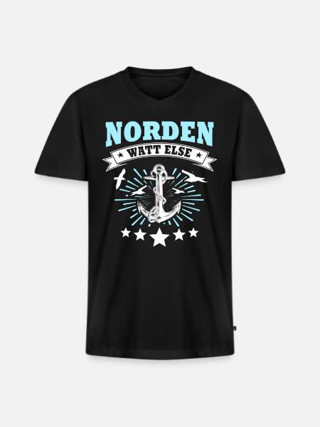 Norden - Männer Premium Bio T-Shirt mit V-Ausschnitt - Schwarz