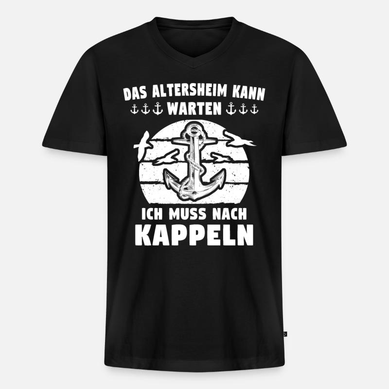 Kappeln Kappelner - Männer Premium Bio T-Shirt mit V-Ausschnitt - Schwarz