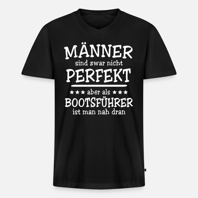 Bootsführer - Männer Premium Bio T-Shirt mit V-Ausschnitt - Schwarz