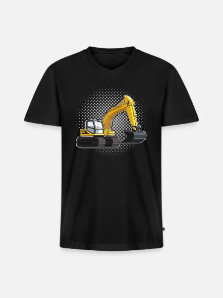 Excavator driver - Men's Premium Organic T-shirt with V-neck - black