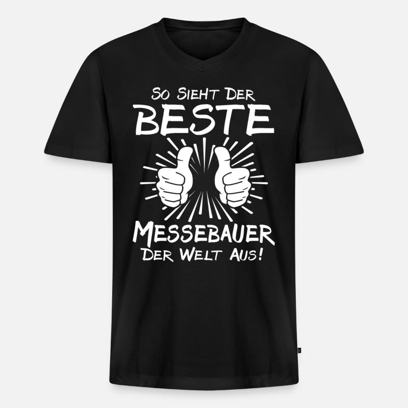 Bester Messebauer - Männer Premium Bio T-Shirt mit V-Ausschnitt - Schwarz