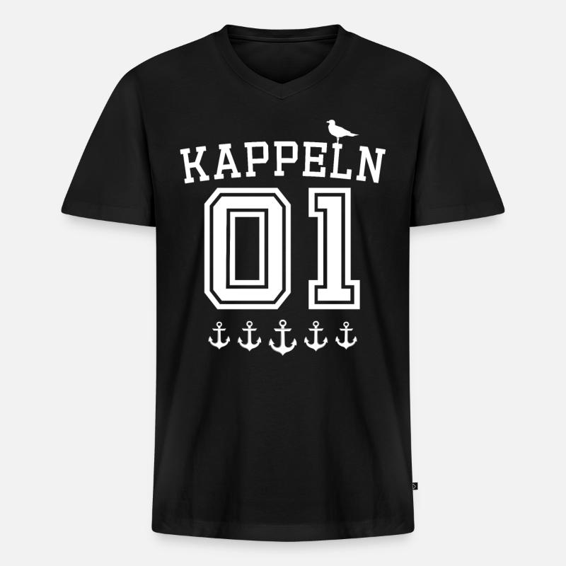 Kappeln Sprüche - Männer Premium Bio T-Shirt mit V-Ausschnitt - Schwarz