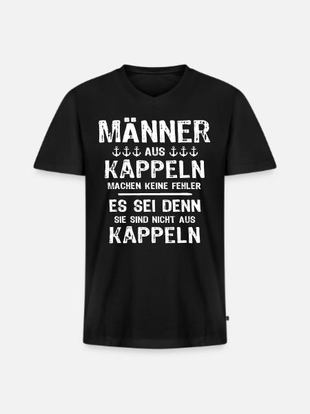 Kappeln Spruch - Männer Premium Bio T-Shirt mit V-Ausschnitt - Schwarz